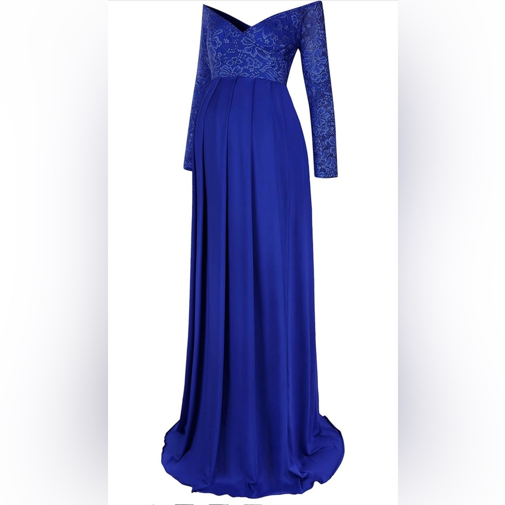 Royal Blue Maternity Gown